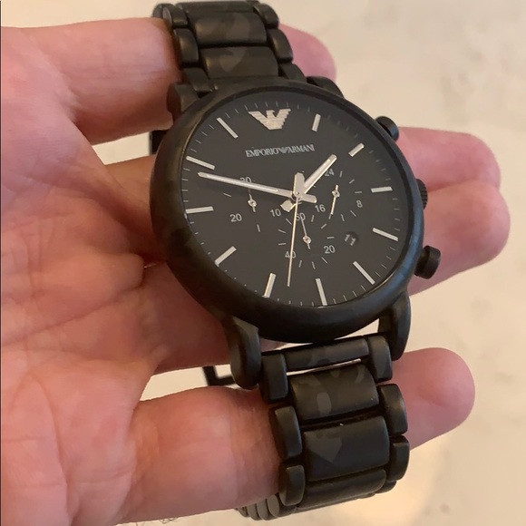 armani camo watch